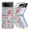 For Samsung Galaxy Z Flip5 Flip6 Flip4 Case Flower Pattern Shockproof Folding Transparent Cover For Samsung Galaxy Z Flip 5 4 3