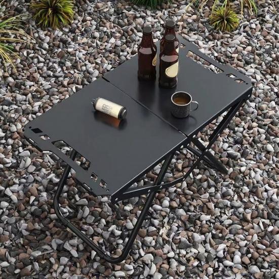 Портативный складной стол Легкий Прочный металлический каркас Складывающийся пополам стол Для улицы Кемпинга Туризма Бэкпэкинга Барбекю Тактический Складной стол