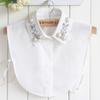Women's Versatile Rhinestone & Pearl Beaded Chiffon Detachable Collar for Fall/Winter
