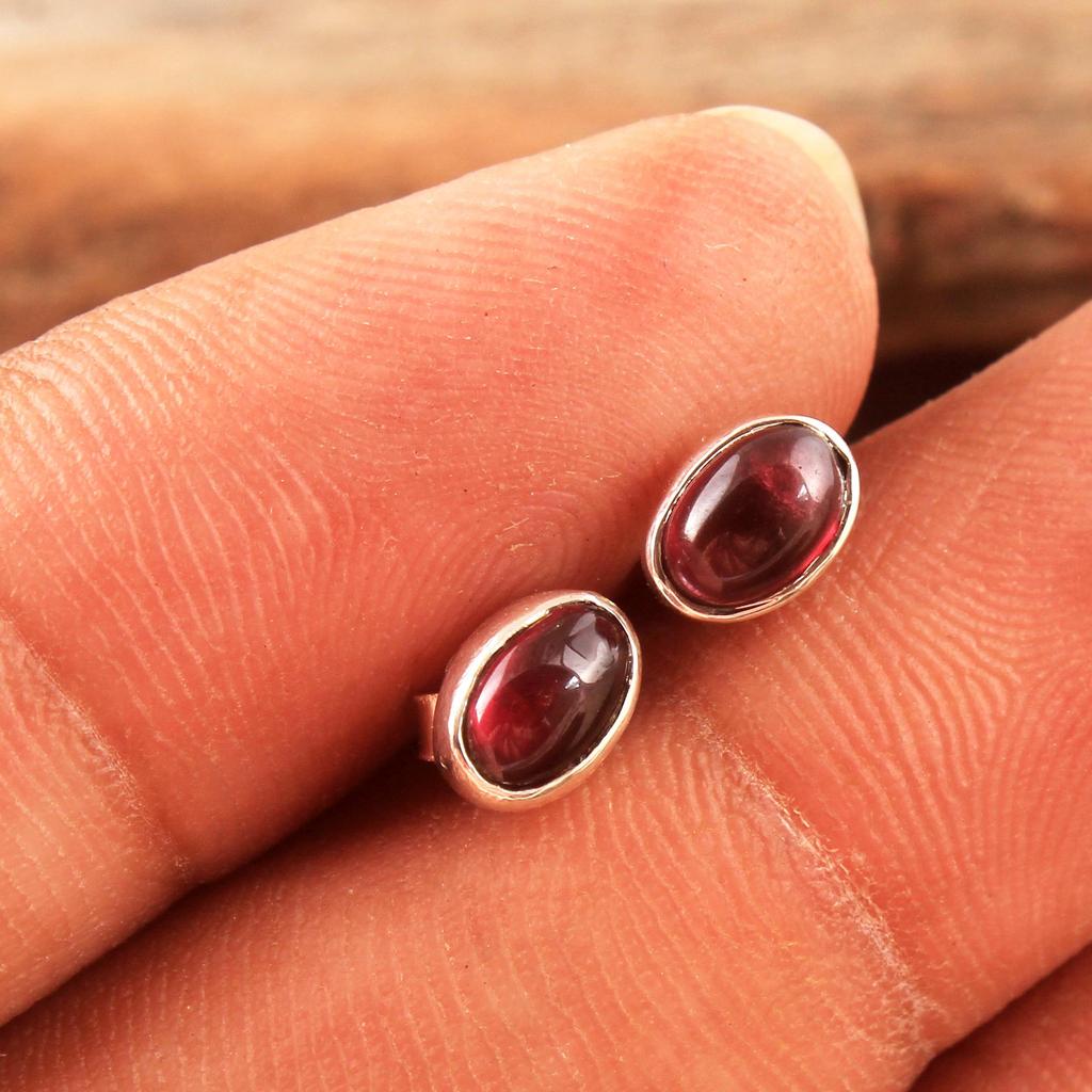 Сердолик Аметист Лунный камень Гранат Лабрадорит Серьги-гвоздики Ювелирные изделия ручной работы из стерлингового серебра 925 пробы