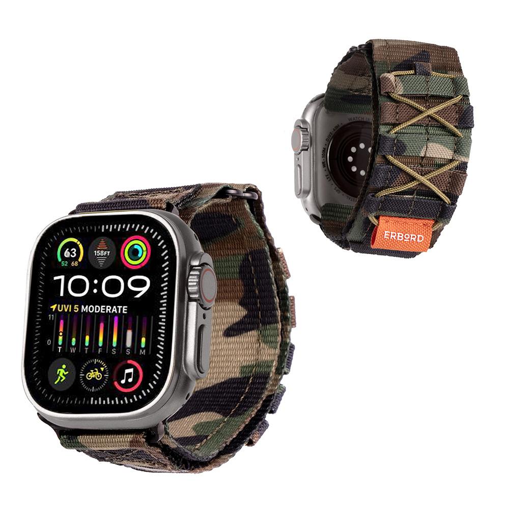 ERBORD Runner Nylon Strap for Apple Watch 1/2/3/4/5/6/7/8/9/10/11/SE Ultra 1/2/3 42/44/45/46/49mm, Camouflage