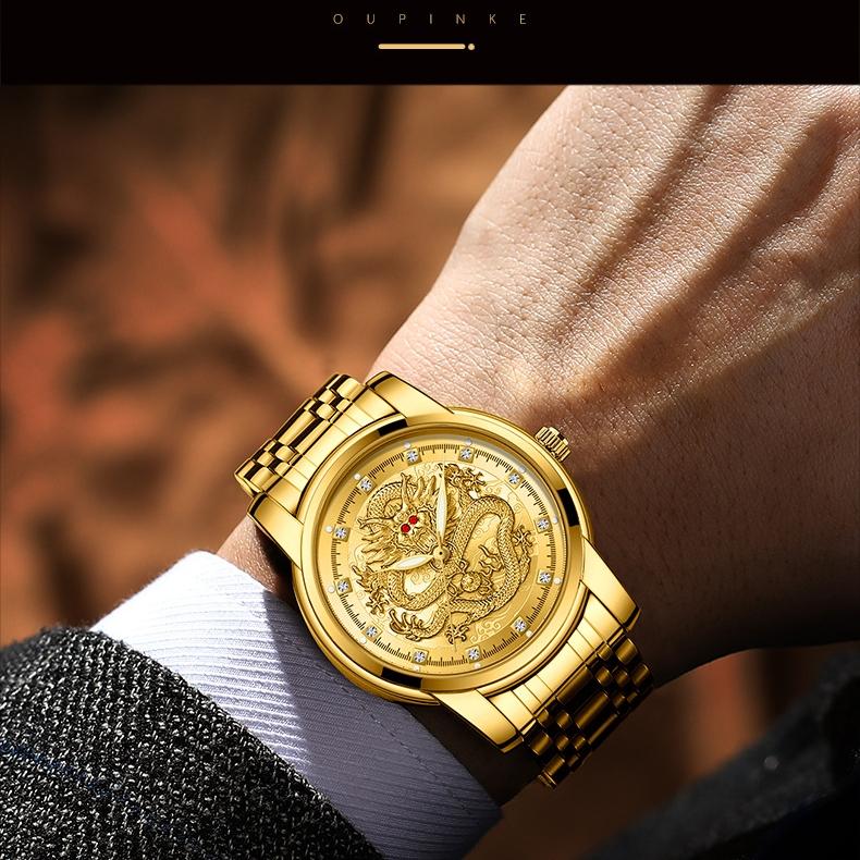 ONTHEEDGE Полые часы Мужские стальной ремешок Кварцевые Светятся в темноте Водонепроницаемые Тренд Немеханические