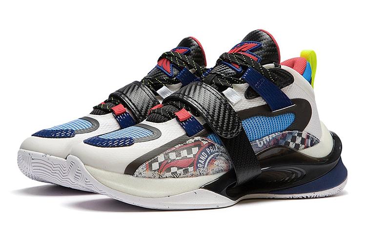 Li Ning YOUNG Премиум 2.5 Низкие Детские Баскетбольные Кроссовки Черно-Бело-Синие YKBS048-1
