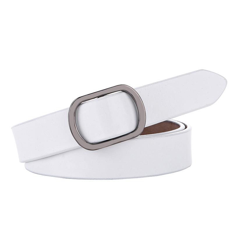 Inspired Leather Retro Belt For Ladies With Metal Clasp And Pure Design Leather