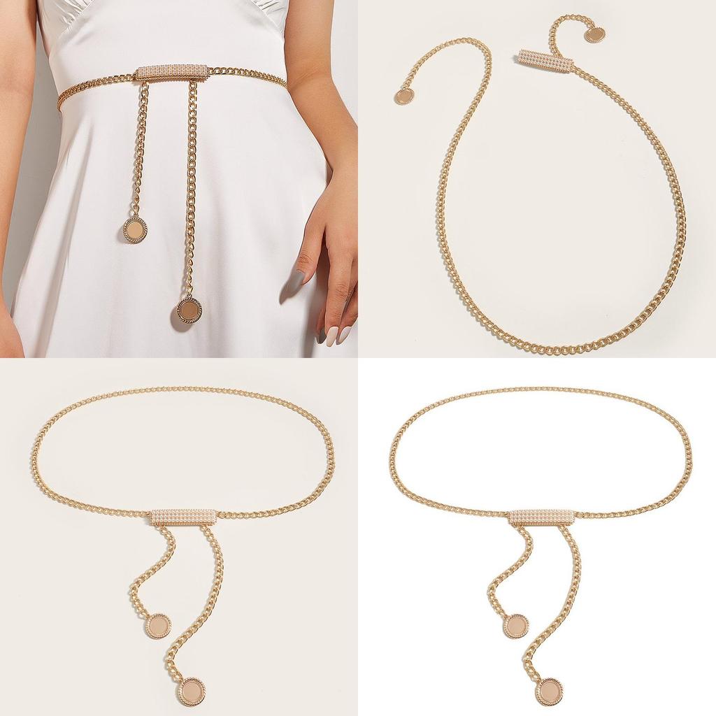 Chain Waist Metal Women With Pearl Buckle For Elegant Summer Winter Outfits