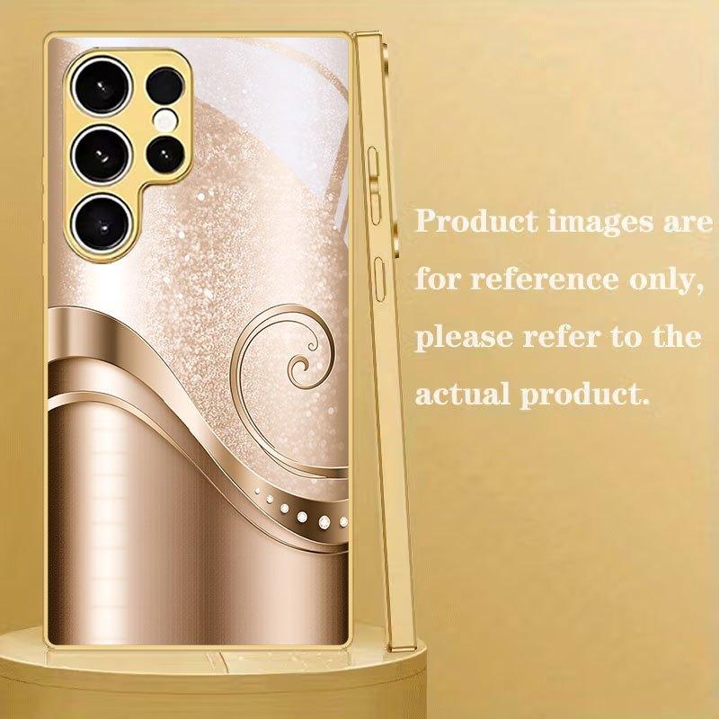 Стеклянный чехол для телефона с узором золотая волна, подходит для Samsung Galaxy S26 S25 S24 S23 S22 S21 S20 FE Ultra Plus, защита от пыли