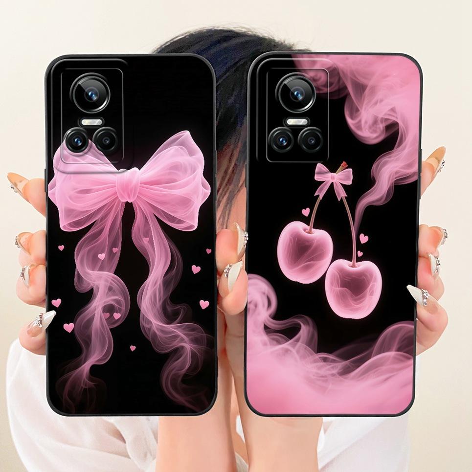 Для Realme GT Neo3 Neo5 130W 250W Realme GT3 Чехол для телефона Узор с бантом Цветок Бабочка Девичий Задняя крышка Силиконовый Мягкий корпус