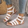 Fashion Luxury Women's Sandals Summer Elegant Woman Shoes with Low Heels Flats Casual Gladiator White Fish Toe Designer Sandals Flats