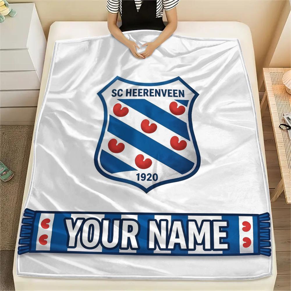 Custom Name SC Heerenveen Flannel Blanket, High quality Comfortable for All Seasons, Home Decor, Warmth and Comfort