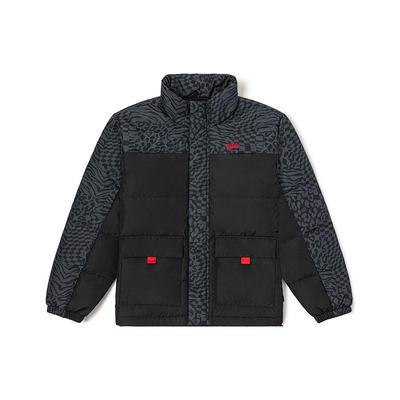 Vans Цветной блок с вышитым логотипом бренда и воротником-стойкой, пуховик унисекс, верхняя одежда, черный VN0A7YJIBLK