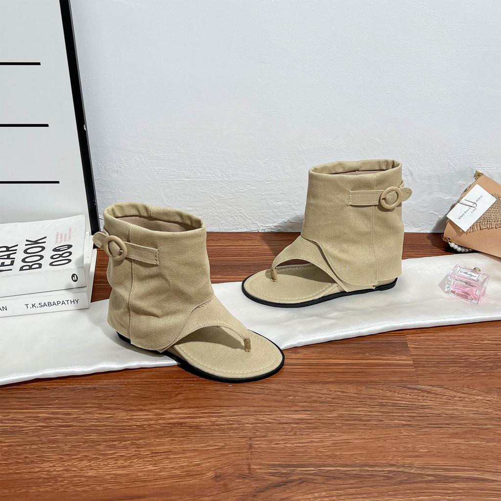 Виноградная мама лето новые шлепанцы носок крутые ботинки женские корейская версия верхняя одежда высококлассные модные короткие ботинки 2025