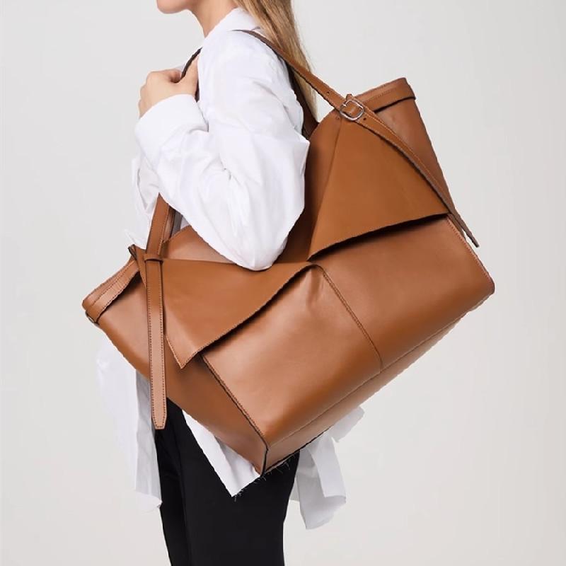 Элегантная кожаная сумка для женщин, большая вместительная рабочая сумка, повседневная винтажная сумка