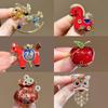 Красное Яблоко Милый Зодиакальный Пони Львиный Танец Броши Сплав Лацканный Знак для Костюма Пиджака DIY Пальто Шарф Шляпы Украшение