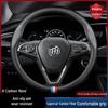 Genuine Leather Steering Wheel Cover for Buick: Envision, Regal, LaCrosse, Excelle, Encore, GL6 - Carbon Fiber Design
