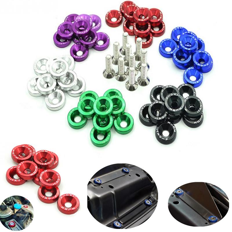 20 шт. Автомобильная заготовка, алюминиевая шайба бампера, винты из нержавеющей стали, комплект для двигателя, алюминиевые винты из нержавеющей стали, автомобильная защита