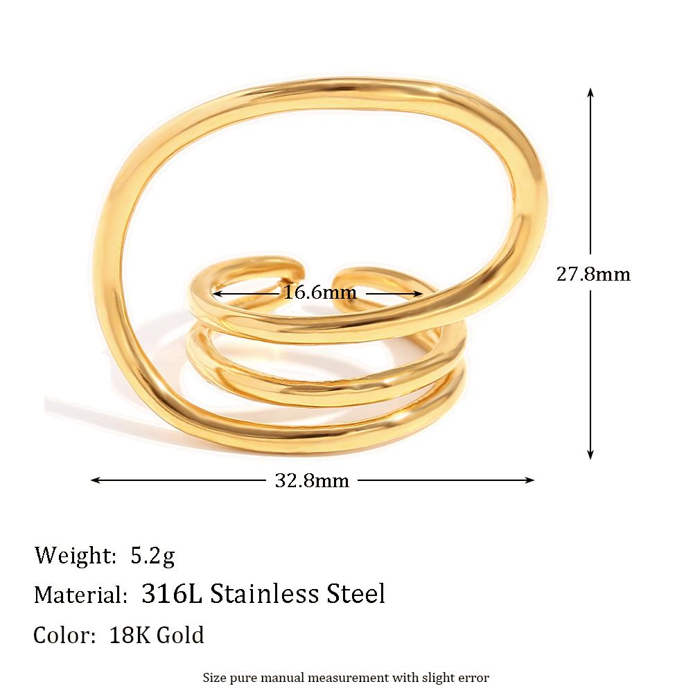 Gold Plated Jewelry Set Shining Zircon Rings Set Waterproof Jewelry 316L Stainless Steel