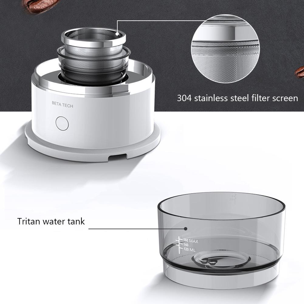 Automatic Drip Coffee Maker Portable Mini Coffee Machine 304 Stainless Steel Coffee Brewer for Camping Travel Office