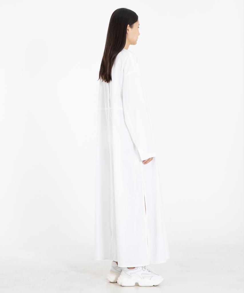 Row To Row Wrd047 Bio-Washed Fine Cotton Oversized Shirt Dress (White)