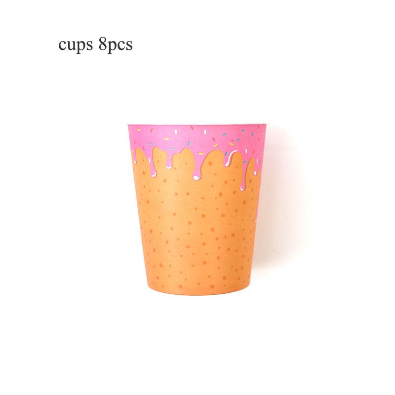 Одноразовая посуда для пончиков Свадебные сувениры для детей Украшения для дня рождения Бумажные тарелки Чашки Воздушные шары Товары для детского праздника