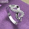 925 Sterling Silver Heart Bow Ring Party Gift Romantic Jewelry