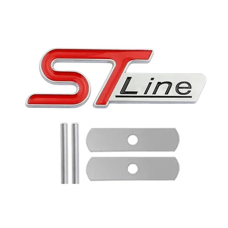 TQ012For FORD ST LINE Logo Front Grill Emblem Badge Car Rear Trunk Sticker Decals Focus Kuga Fiesta Mondeo ESCAPE Ecoboost