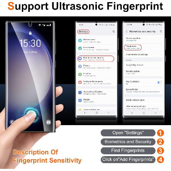 UniqueMe [2+2+1 шт.] Совместимый для Samsung Galaxy S23 Ultra 6,8 дюйма Защитная пленка для экрана Гибкий ТПУ, Защитное стекло для объектива камеры с установочной рамкой,