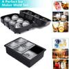 Pudding Mold Cube Ice Maker Large Cube 6 Square Tray Molds Whiskey Cocktails Silicone