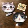 Мягкий плюшевый кошелек для монет, 3D-кошачья мордашка, женский кошелек для монет