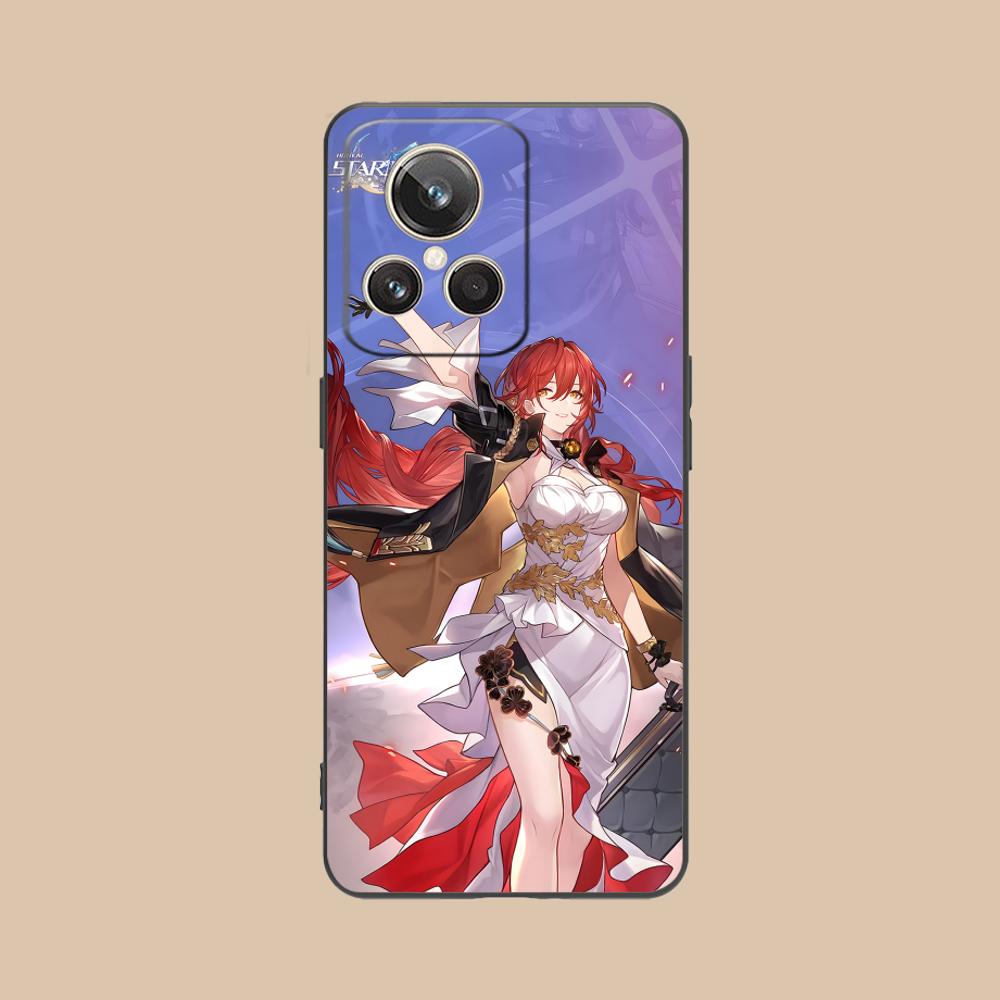HSR Himeko Матовый ТПУ Чехол для Мобильного Телефона для Realme 15 14 13 12 11 10 9 Pro Plus T i Lite 5G Цветной Печатный Чехол