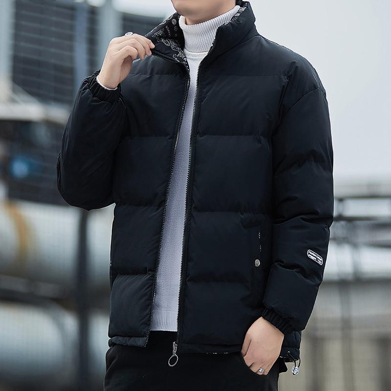 Men Reversible Hooded Thick Casual Cotton Padded Jacket