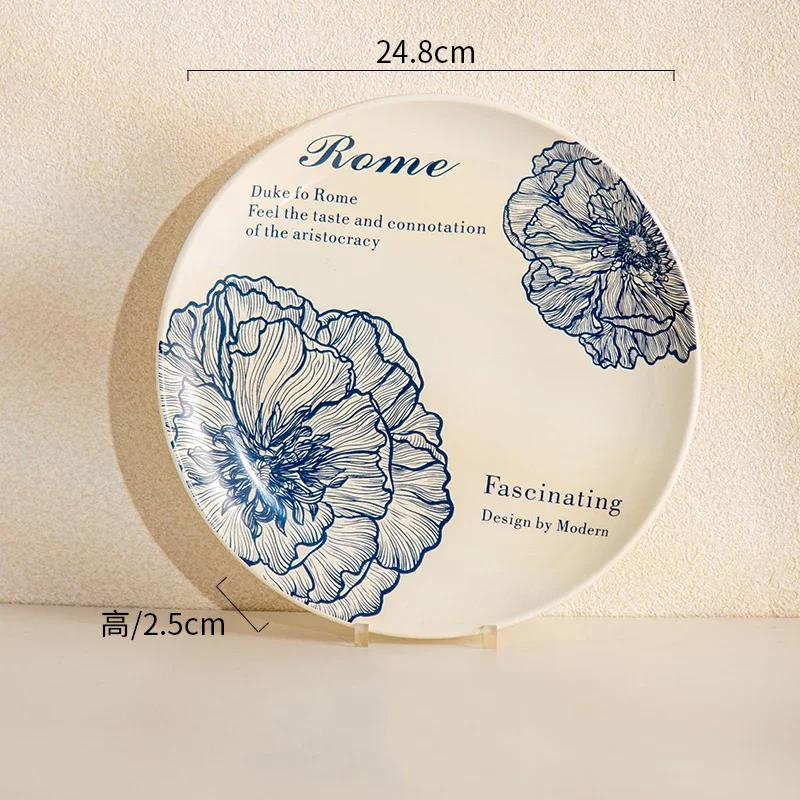 Ретро креативная керамическая тарелка светлая роскошная гостиничная ресторанная изысканная еда обеденные тарелки современный стиль премиум столовая посуда
