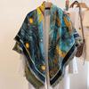 Versatile Mixed Color Contrasting Double-Sided Imitation Cashmere Shawl Winter High-End Warm Square Scarf
