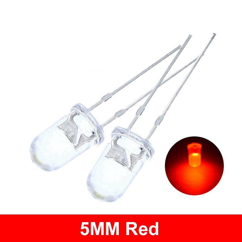 10/20/100PCS LED Transparent Round 3MM 5MM Super Bright Water Clear Green Red White Yellow Blue Light LED Bulbs Emitting Diode