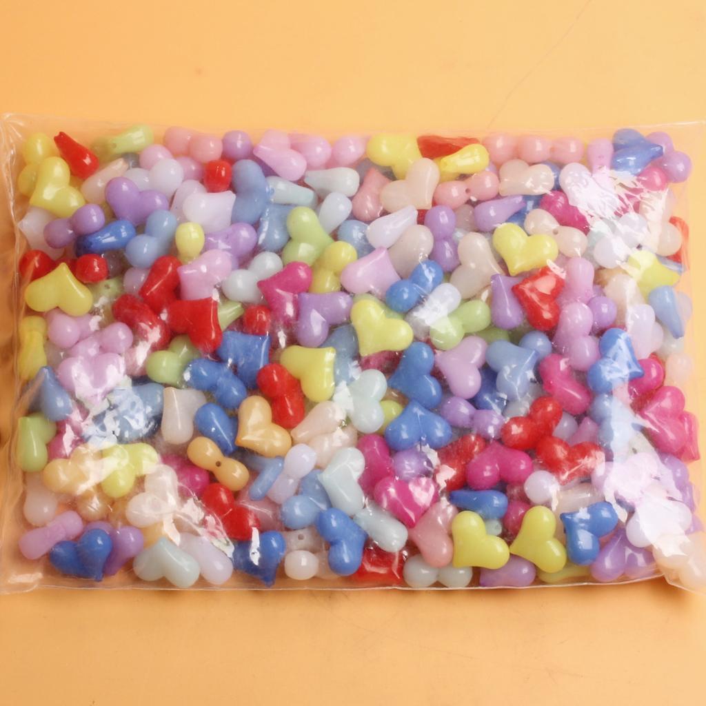 500g Beads Pendant Single Hole Acrylic 22*17mm Heart DIY Jewelry Making Earrings Making Bracelets Candy Color Accessories