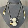Korean Style Cord Necklace Aesthetic Trend Choker Layered Bead Pendant Necklace  Charm Chokers