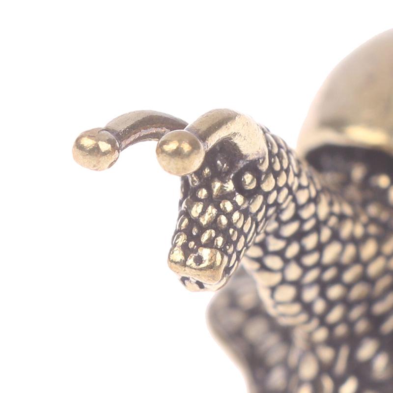 Retro Pure Copper Mini Snail Ornament Tea Pet Snail Ornament Antique Brass Animal Miniature Figurine Desktop Crafts