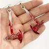 New Gothic Bloody Scissors Axe Scissors Dangle Earrings for Women Girls Fashion Earring Halloween Party Jewelry Gifts