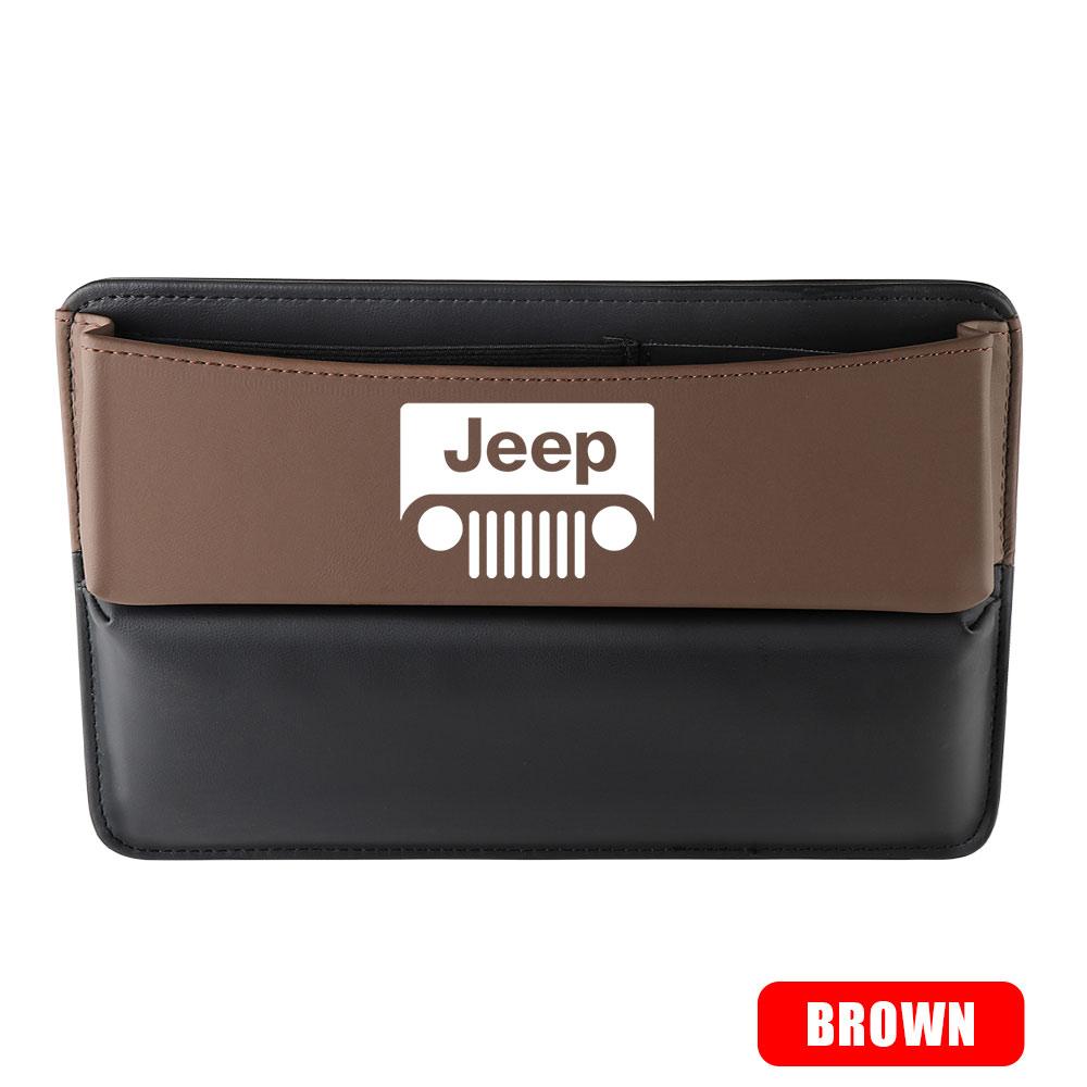 AIY5 PU Leather Car Seat Gap Organizer Storage Box armrest Slit Wallet Key Phone Holder For JEEP Renegade Grand Cherokee Wrangler JK