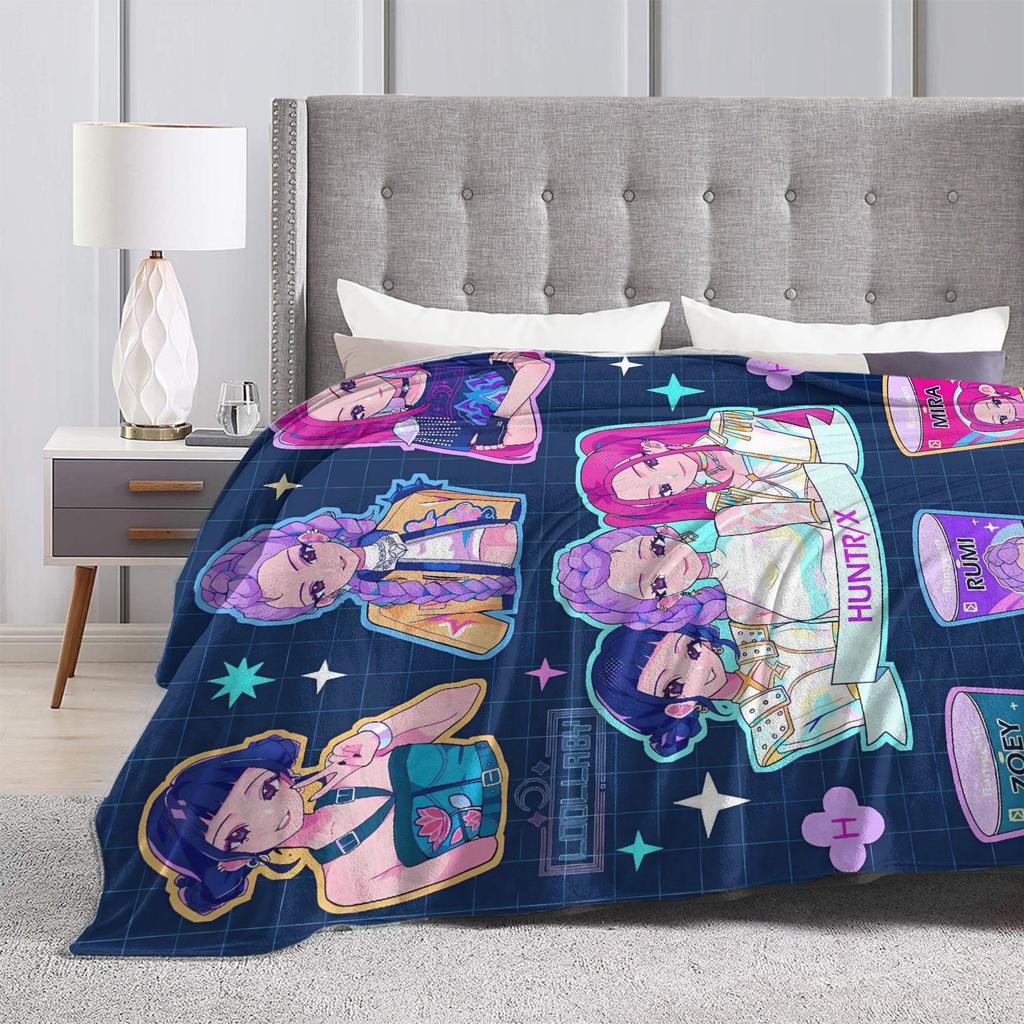 KPop Demon Hunters Super Soft Blanket Students Plush Throw Blanket Graphic Living Room Flannel Bedspread Sofa Bed Cover