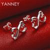 Exquisite 925 Sterling Silver Double Heart Earrings for Women, Fashionable Jewelry for Weddings and Parties