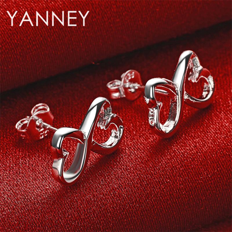 Exquisite 925 Sterling Silver Double Heart Earrings for Women, Fashionable Jewelry for Weddings and Parties