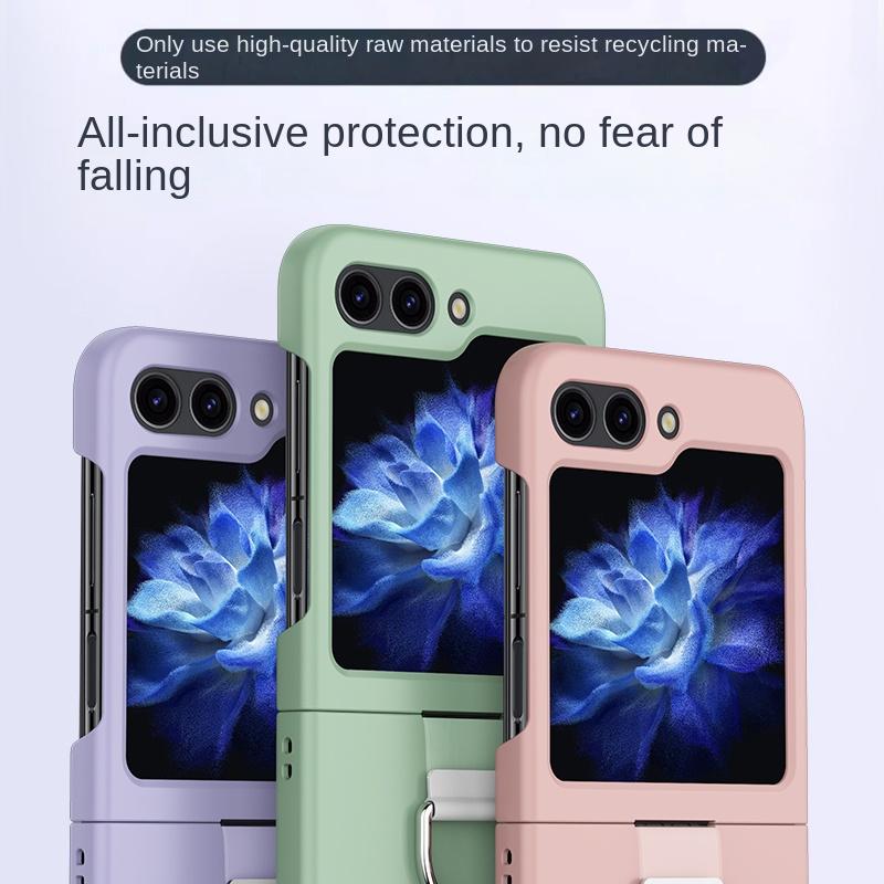 Чехол для телефона с жестким пластиковым кольцом для Samsung Galaxy Z Flip 6 5 4 3 Flip6 Flip5 Flip4 Flip3 5G защитный противоударный чехол