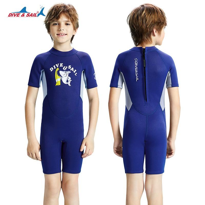 Kids 2.5mm Short Sleeve Wetsuit Snorkeling Diving Winter Swimming Warmth Protection Boys