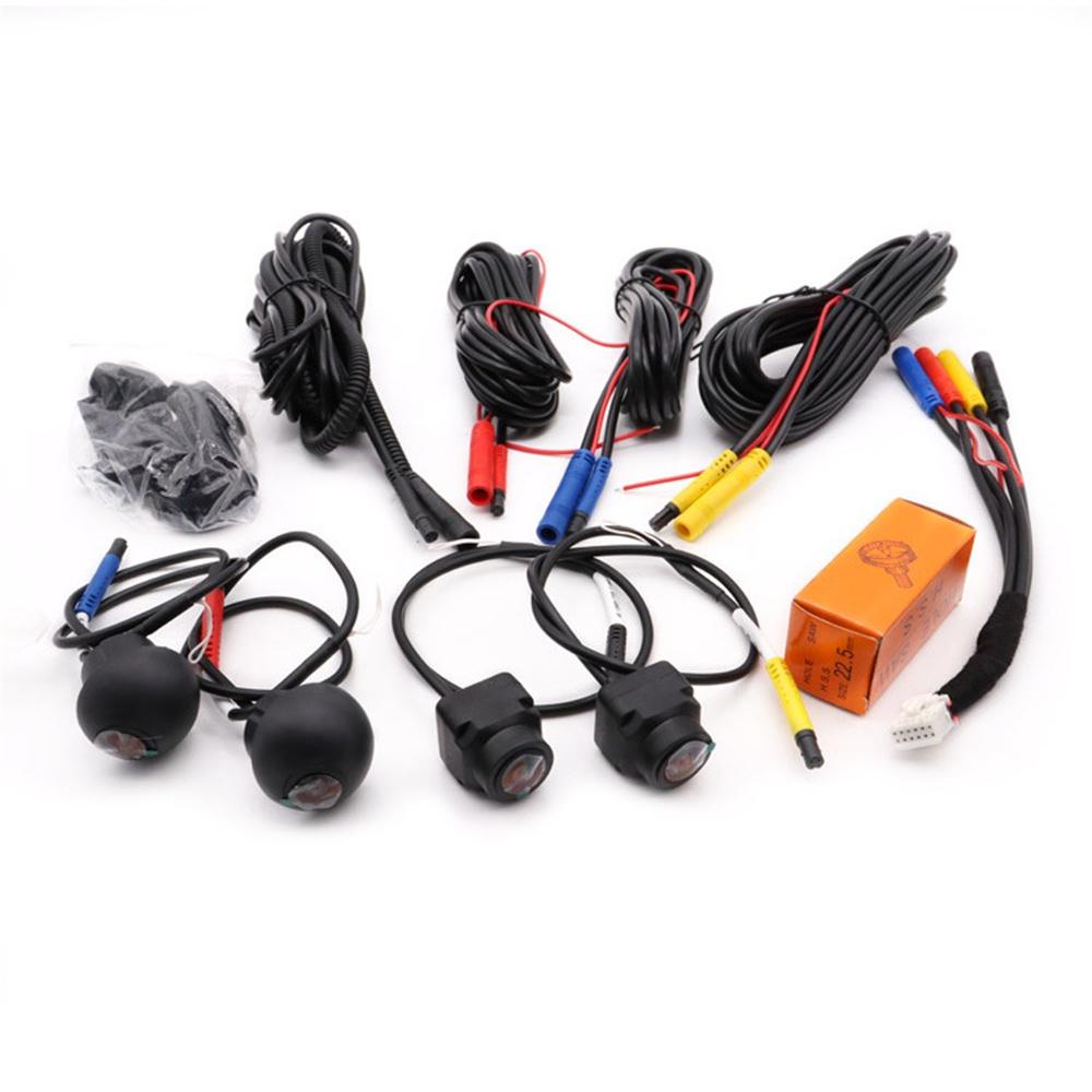 Автомобильная камера 360 с панорамным круговым обзором 1080P AHD правая + левая + передняя + система камеры заднего вида для Android, авторадио, ночное видение