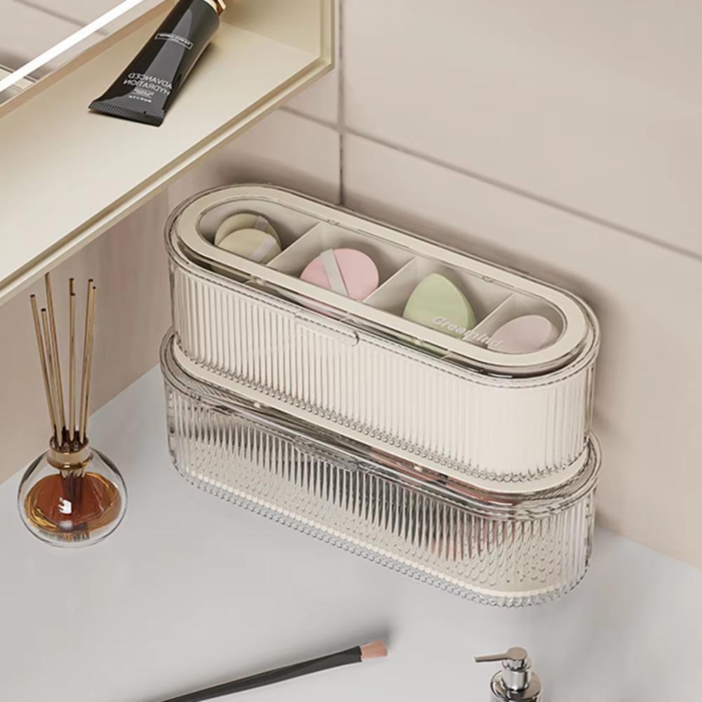 Eyebrow Pencil Organizer Organized Cosmetic Storage Bin Beauty Egg Holder Advanced Powder Puff Organizer For Makeup Studio