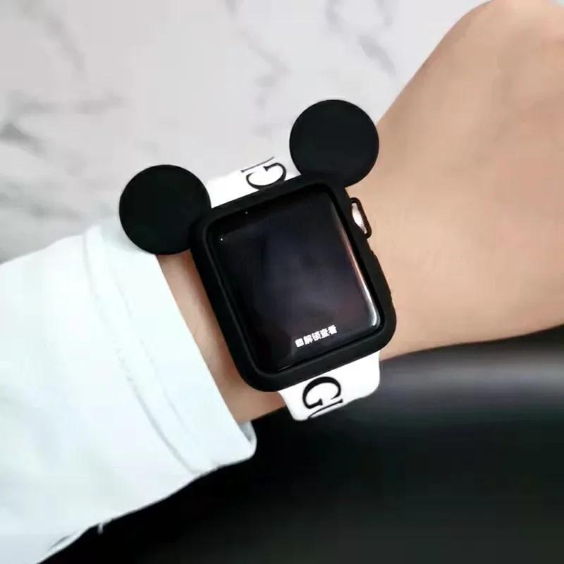Мягкие силиконовые чехлы Для Apple Watch 11 10 9 8 7 46мм 45мм 41 42мм Девочки Мультяшные МИЛЫЕ Защитные Для iWatch 6 Se 44мм 40мм
