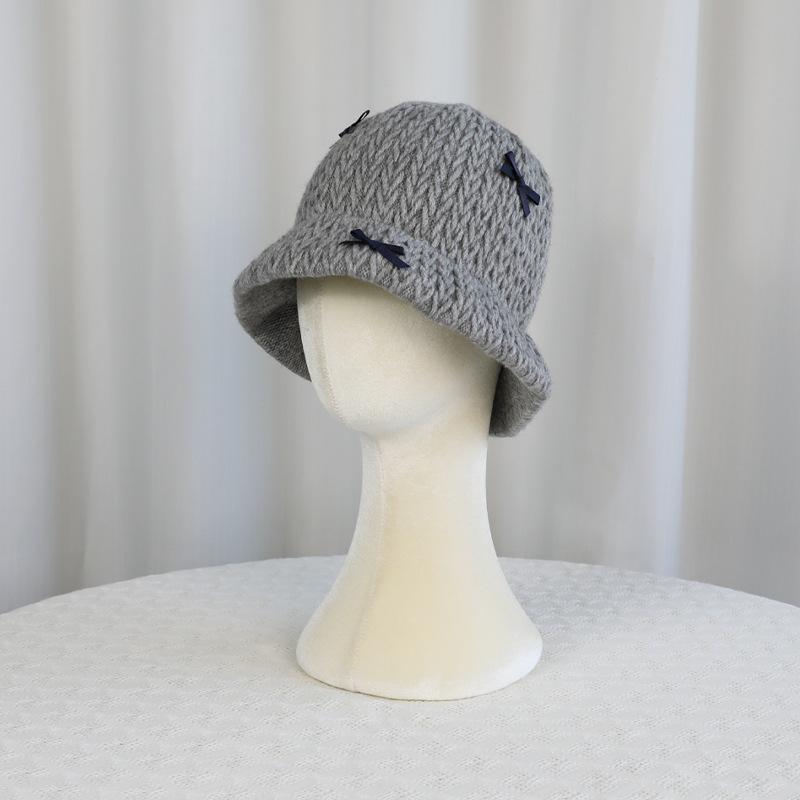 Вязаная шерстяная шапка детская осенне-зимняя ветрозащитная и теплая шляпа-ведро, подчеркивающая маленькое лицо, универсальная шапка-панама с защитой ушей