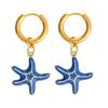Lip Enamel Fish Earrings Starfish Hoop Earrings Personality Charms Ear Buckle  Party