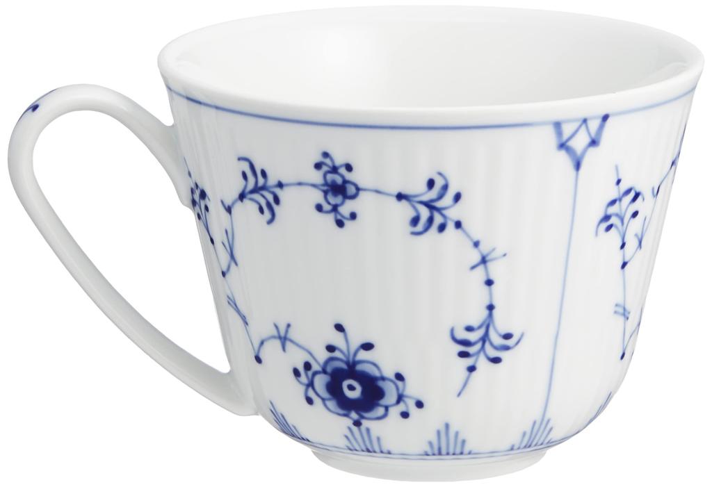 Imported Royal Copenhagen Blue Fluted Plain Cup Saucer Set of 5 Wedding Gifts 1053585 [Regular Product] &