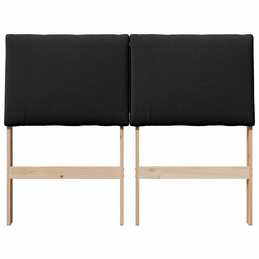 Upholstered Headboard in Black 120 cm Solid Pine Wood